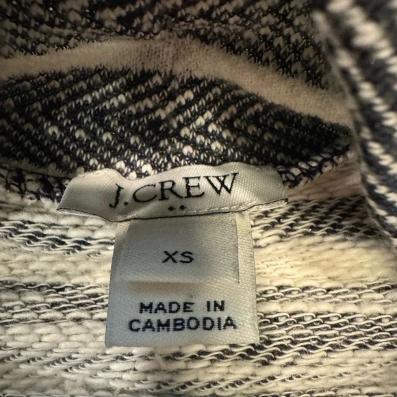 J Crew Sweater Women’s Size XS Blue White Stripes Cowl Neck Oversized Casual - Picture 6 of 10